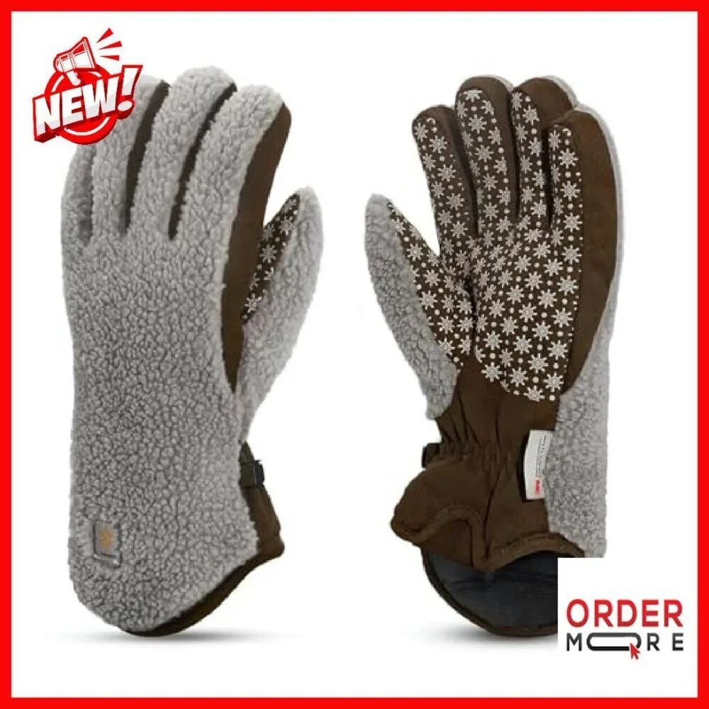 Women's Sherpa Gloves with 3M Thinsulate Insulation Anti-Slip Grip